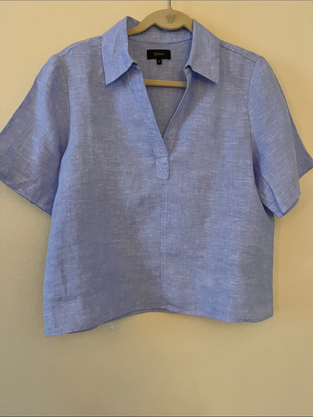 Quince 100% European Linen Short Sleeve Popover Top size M - Picture 2 of 4